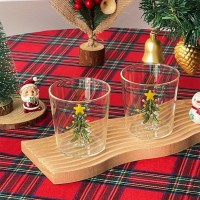 Christmas tree glass coffee cup - made of high borosilicate material, insulated and reusable - suita